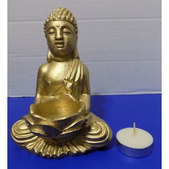 New Buddha Tea Candle Holder Statue - Picture 2 of 6